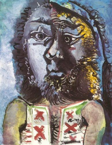 L homme au gilet 1971 Cubism Oil Paintings